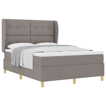 Postel S Boxspringem S Čelo Taupe 200 X 140 Cm Textil