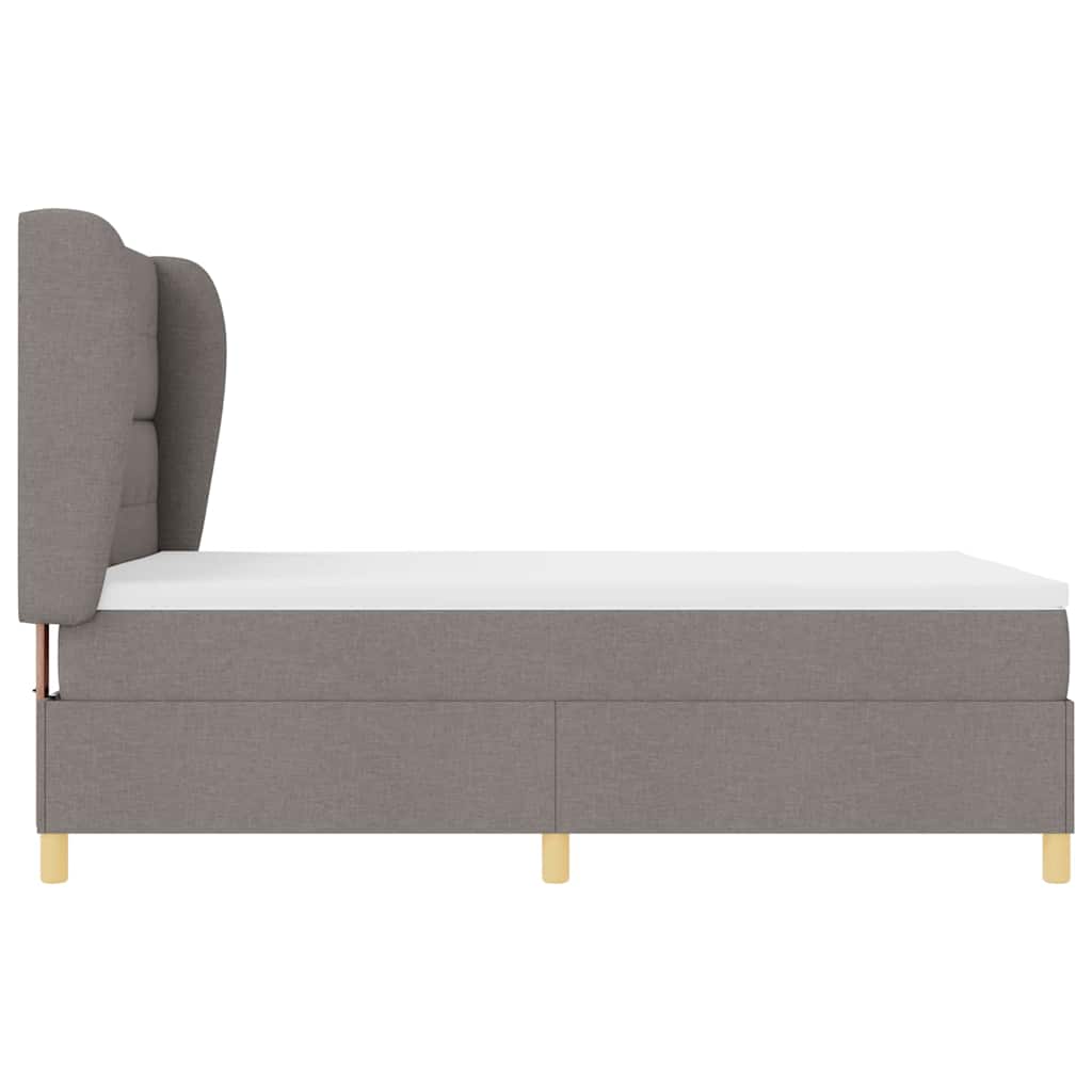 Postel S Boxspringem S Čelo Taupe 200 X 140 Cm Textil