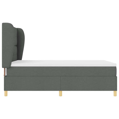 Postel S Boxspringem S Čelo Tmavě Šedá 200 X 160 Cm Textil