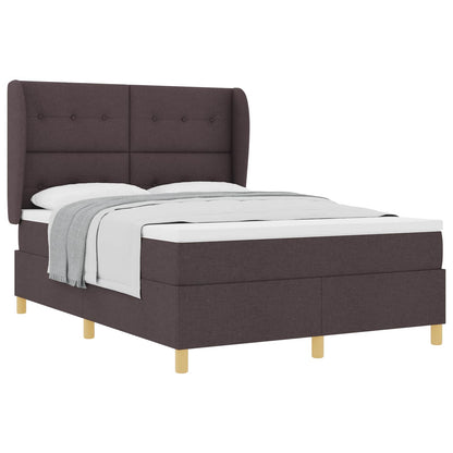 Postel S Boxspringem S Čelo Tmavě Hnědá 200 X 160 Cm Textil