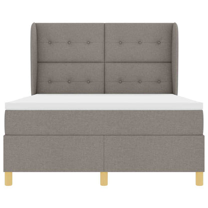 Postel S Boxspringem S Čelo Taupe 200 X 160 Cm Textil