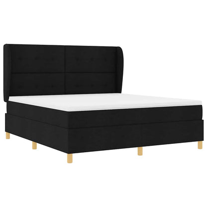 Postel S Boxspringem S Čelo Černý 200 X 180 Cm Textil