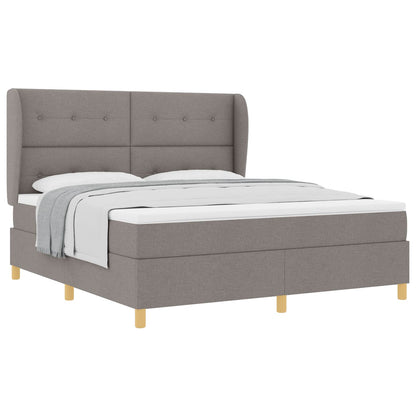 Postel S Boxspringem S Čelo Taupe 200 X 180 Cm Textil