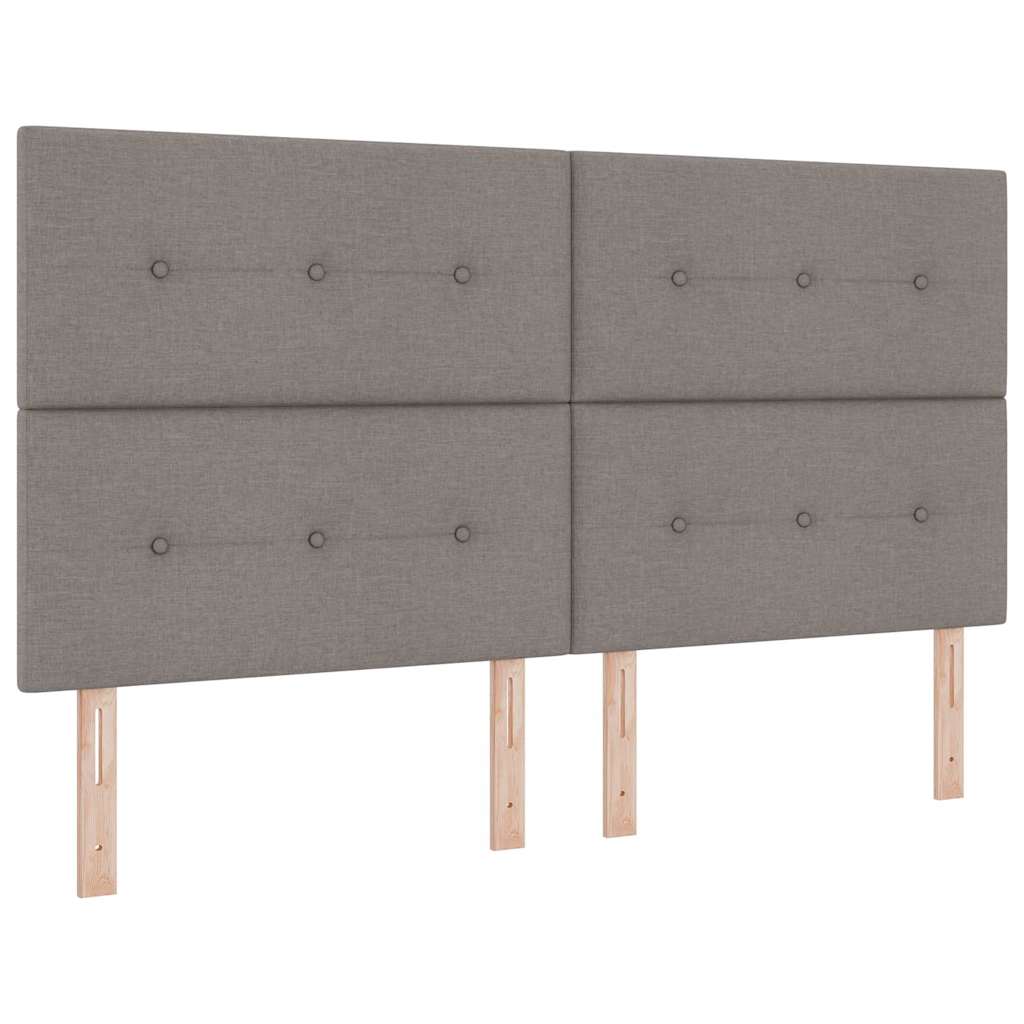 Postel S Boxspringem S Čelo Taupe 200 X 180 Cm Textil