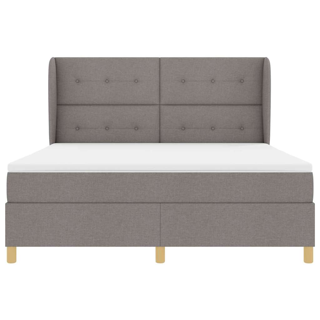 Postel S Boxspringem S Čelo Taupe 200 X 180 Cm Textil