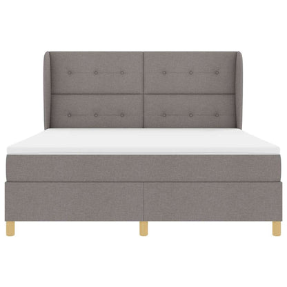 Postel S Boxspringem S Čelo Taupe 200 X 180 Cm Textil
