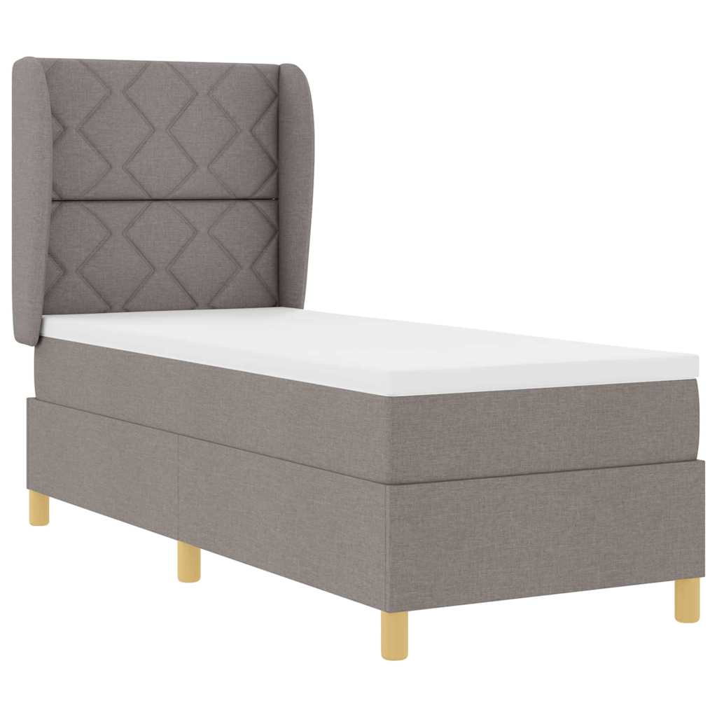 Postel S Boxspringem S Čelo Taupe 200 X 80 Cm Textil
