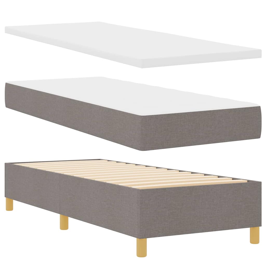 Postel S Boxspringem S Čelo Taupe 200 X 80 Cm Textil