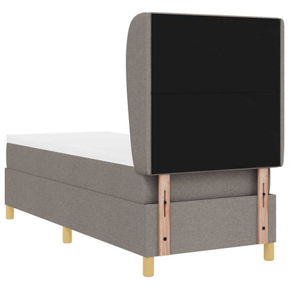 Postel S Boxspringem S Čelo Taupe 200 X 80 Cm Textil