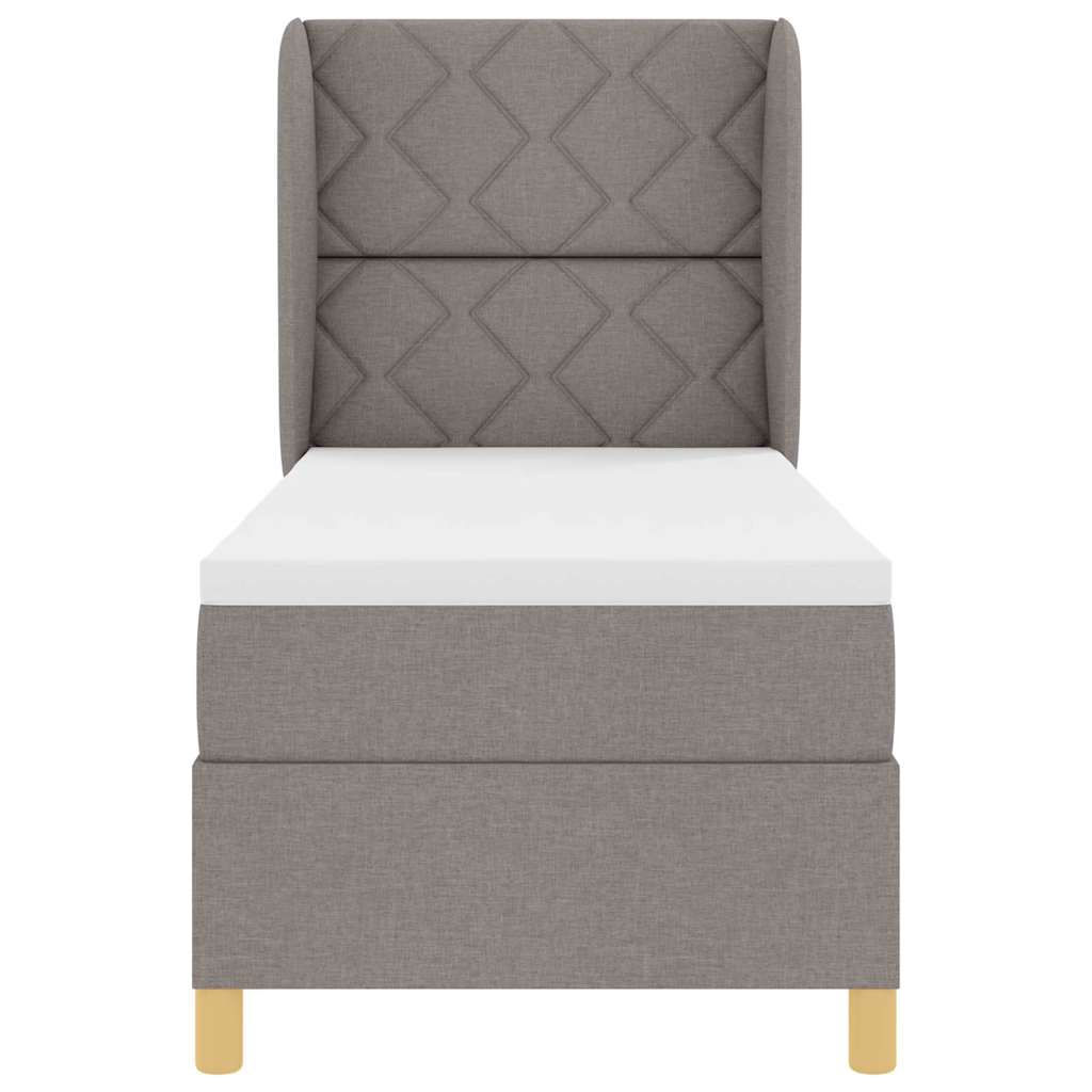 Postel S Boxspringem S Čelo Taupe 200 X 80 Cm Textil