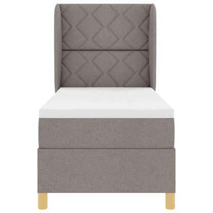 Postel S Boxspringem S Čelo Taupe 200 X 80 Cm Textil