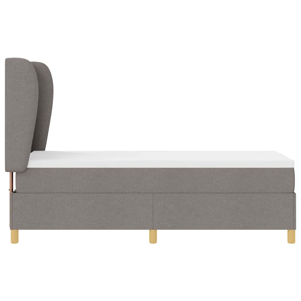 Postel S Boxspringem S Čelo Taupe 200 X 80 Cm Textil