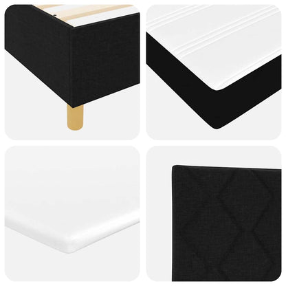 Postel S Boxspringem S Čelo Černý 200 X 200 Cm Textil