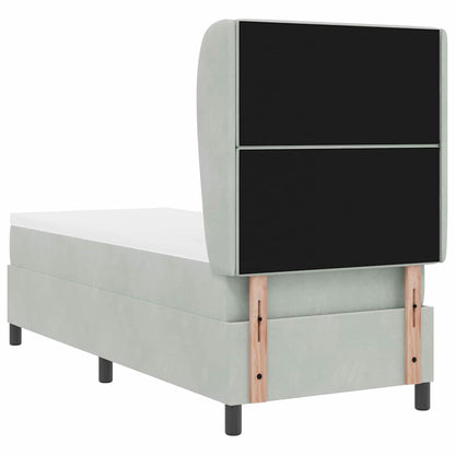 Postel S Boxspringem S Matrací Světle Šedá 200 X 80 Cm Samet