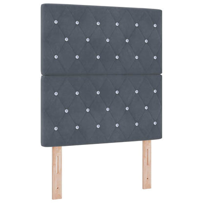 Postel S Boxspringem S Matrací Tmavě Šedá 200 X 80 Cm Samet