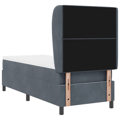 Postel S Boxspringem S Matrací Tmavě Šedá 200 X 80 Cm Samet