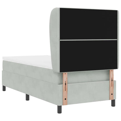 Postel S Boxspringem S Matrací Světle Šedá 200 X 100 Cm Samet