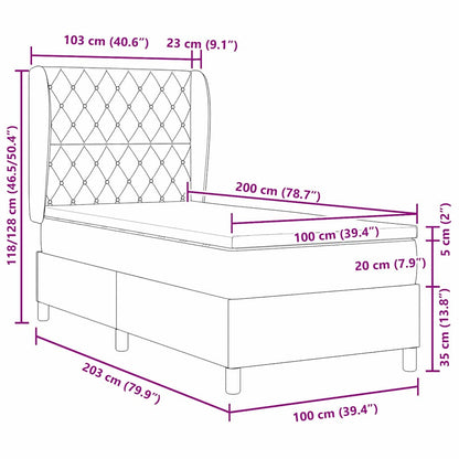 Postel S Boxspringem S Matrací S Čelo Růžová 200 X 100 Cm Samet