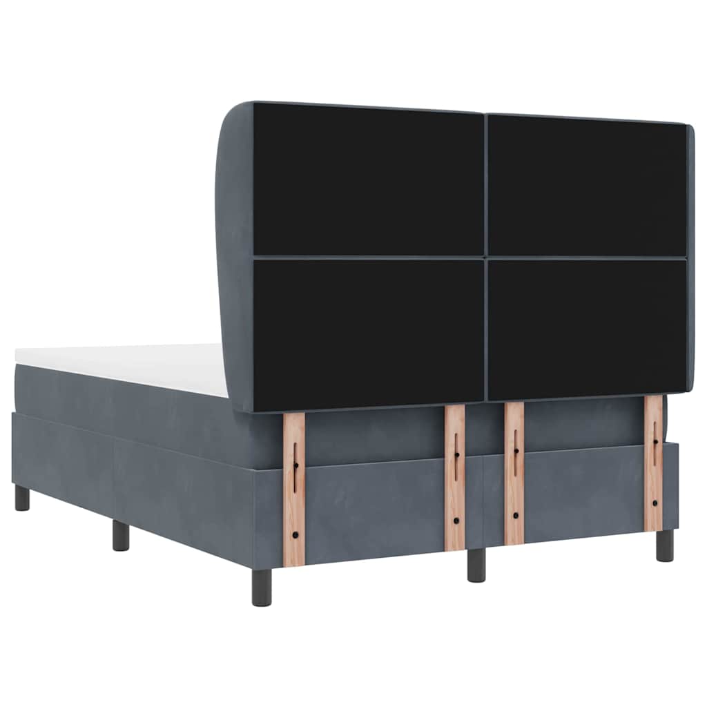 Postel S Boxspringem S Matrací Tmavě Šedá 200 X 160 Cm Samet