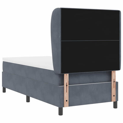 Postel S Boxspringem S Čelo Tmavě Šedá 200 X 80 Cm Samet