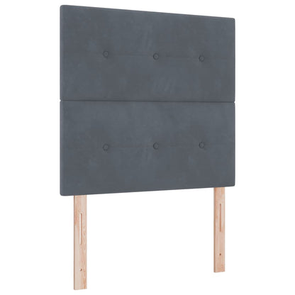 Postel S Boxspringem S Čelo Tmavě Šedá 190 X 90 Cm Samet