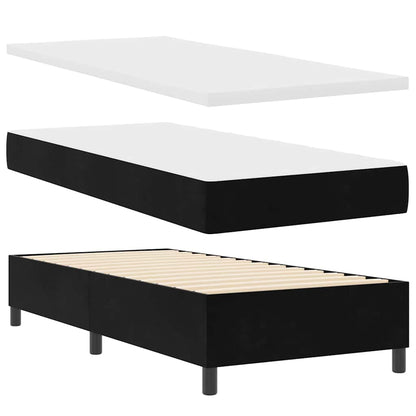 Postel S Boxspringem S Čelo Černý 200 X 100 Cm Samet