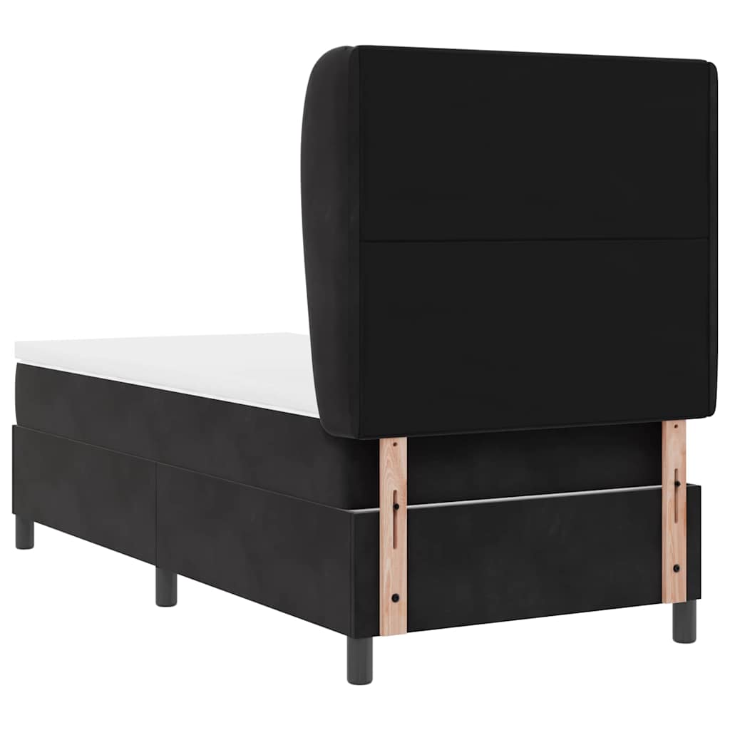 Postel S Boxspringem S Čelo Černý 200 X 100 Cm Samet