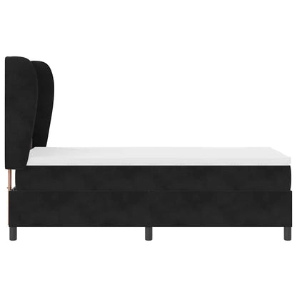 Postel S Boxspringem S Čelo Černý 200 X 100 Cm Samet