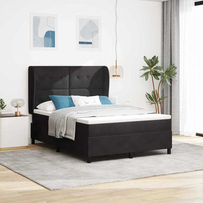 Postel S Boxspringem S Čelo Černý 190 X 140 Cm Samet