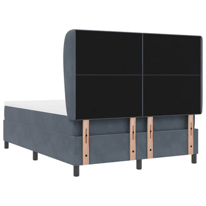 Postel S Boxspringem S Čelo Tmavě Šedá 200 X 140 Cm Samet
