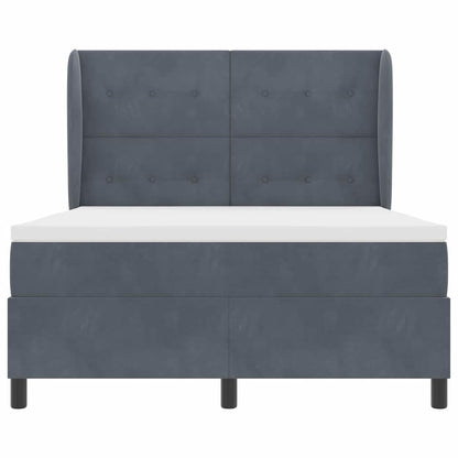 Postel S Boxspringem S Čelo Tmavě Šedá 200 X 160 Cm Samet