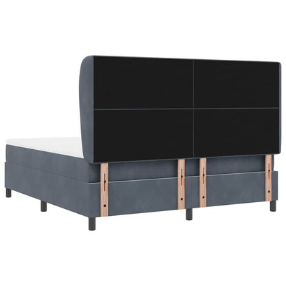 Postel S Boxspringem S Polštářem Tmavě Šedá 200 X 180 Cm Samet