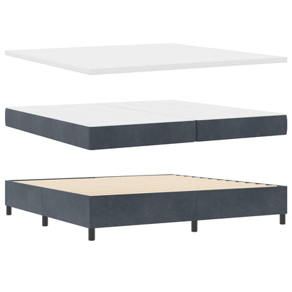 Postel S Boxspringem S Čelo Tmavě Šedá 200 X 200 Cm Samet