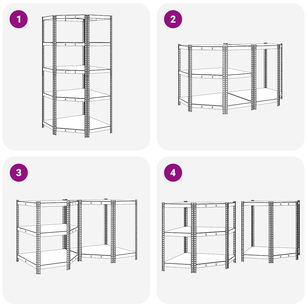 Rohová Police Stříbrná 90 X 90 X 198 Cm Kompozitní Dřevo