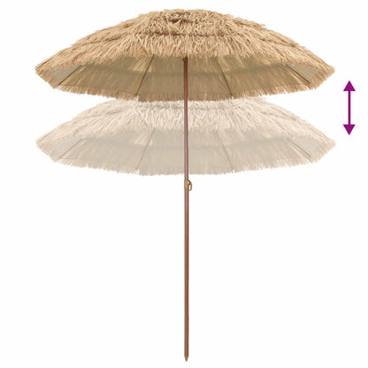Plážový Slunečník 160 X 160 X 196 Cm Polyester A Ocel Přírodní