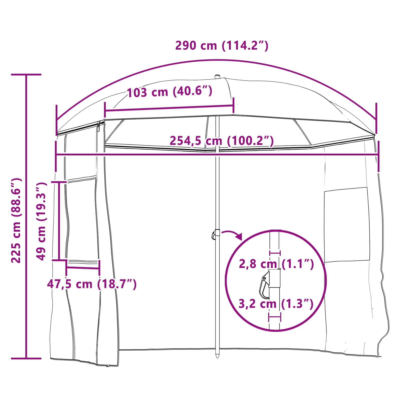 Rybářský Deštník Žlutá Armádní 300 X 240 Cm Oxford Polyester