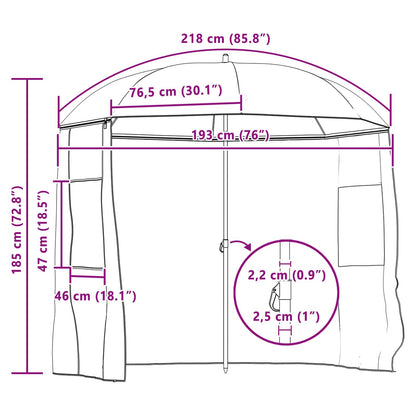 Rybářský Deštník Žlutá Armádní 220 X 185 Cm Oxford Polyester