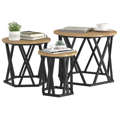 Sestavovací Boční Stůl 3 Pcs Artisanový Dub 53 X 53 X 40 Cm