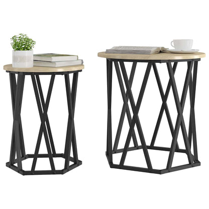 Konferenční Stolek 2 Pcs Sonoma Dub Inženýrské Dřevo A Ocel