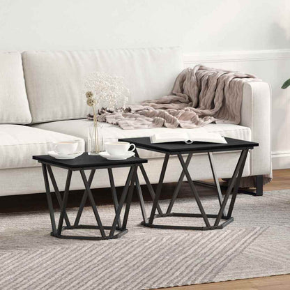 Sada Odkládacích Stolků 2 Pcs Černý Dub 50 X 50 X 40 Cm