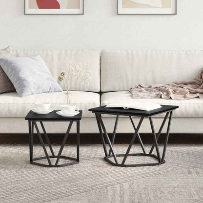 Sada Odkládacích Stolků 2 Pcs Černý Dub 50 X 50 X 40 Cm