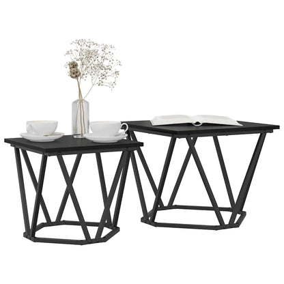 Sada Odkládacích Stolků 2 Pcs Černý Dub 50 X 50 X 40 Cm