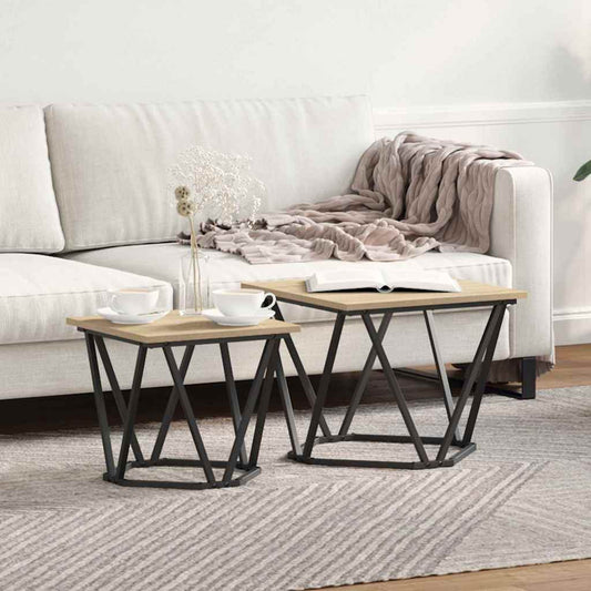 Sada Odkládacích Stolků 2 Pcs Sonoma Dub