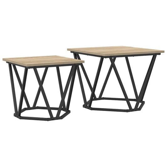 Sada Odkládacích Stolků 2 Pcs Sonoma Dub