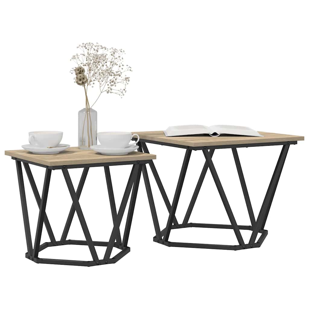 Sada Odkládacích Stolků 2 Pcs Sonoma Dub