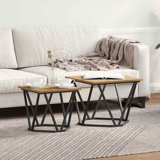 Sada Odkládacích Stolků 2 Pcs Artisanový Dub 50 X 50 X 40 Cm