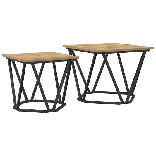 Sada Odkládacích Stolků 2 Pcs Artisanový Dub 50 X 50 X 40 Cm