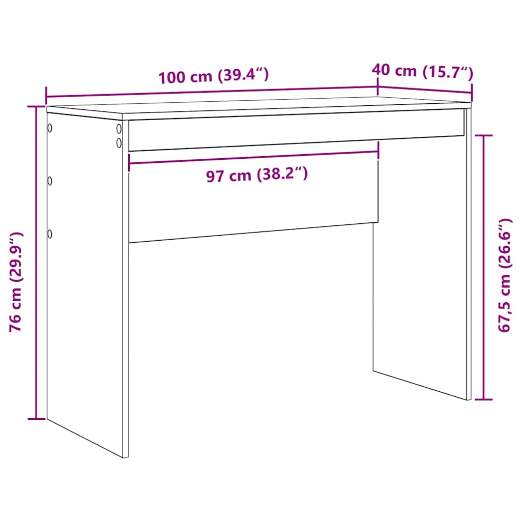 Stůl Artisanový Dub 100 X 40 X 76 Cm