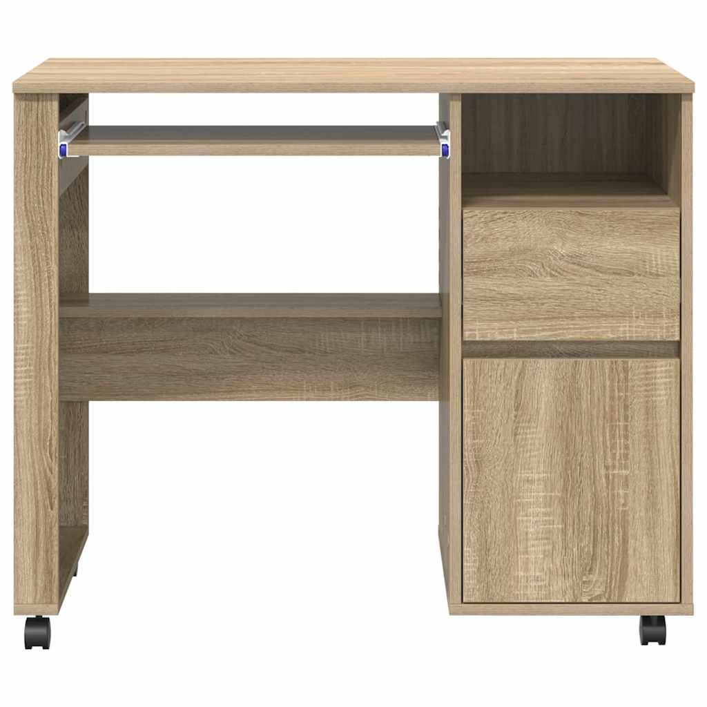 Stůl Na Kolečkách Sonoma Dub Kompozitní Dřevo 91 X 50 X 77 Cm