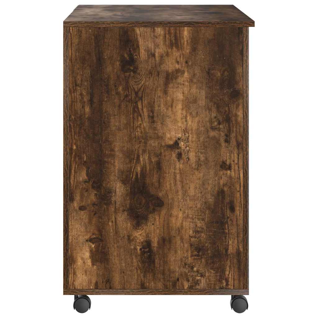 Stůl Na Kolečkách Kouřový Dub Kompozitní Dřevo 91 X 50 X 77 Cm